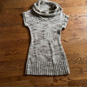 Ultra Flirt Cowl Neck Sweater - Cream and Brown